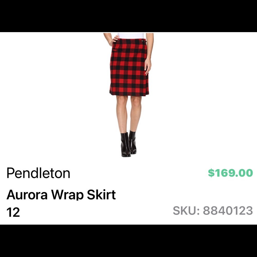 Pendleton wool, wrap skirt. Size 12